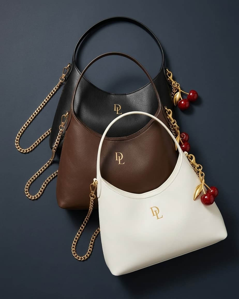 D·LUX Luxury Hobo Bag — Full Grain Leather | Gold Chain Strap