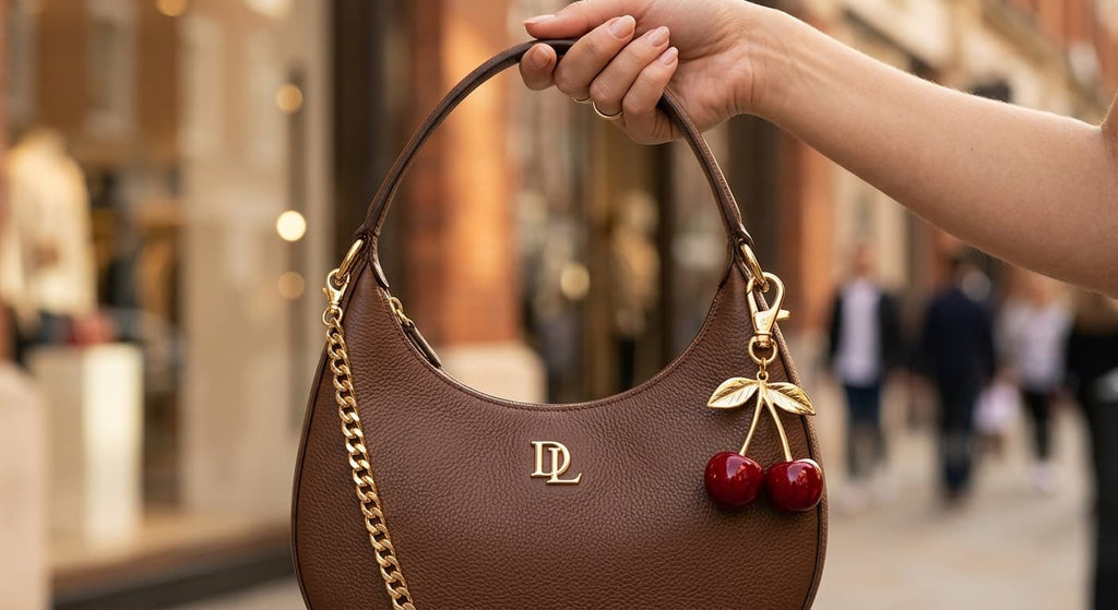 D·LUX Luxury Hobo Bag — Full Grain Leather | Gold Chain Strap