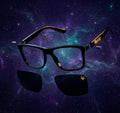 D·LUX The Crown Sunglasses Matte Black · Gold Crown · UV400