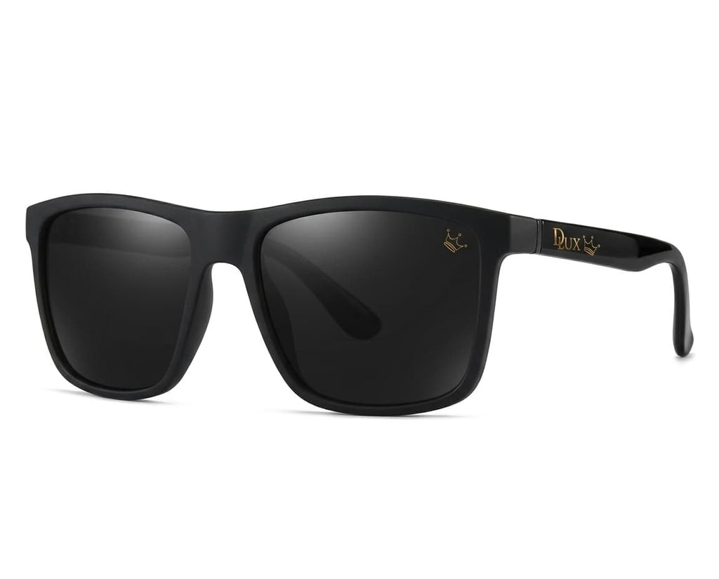 D·LUX The Crown Sunglasses Matte Black · Gold Crown · UV400