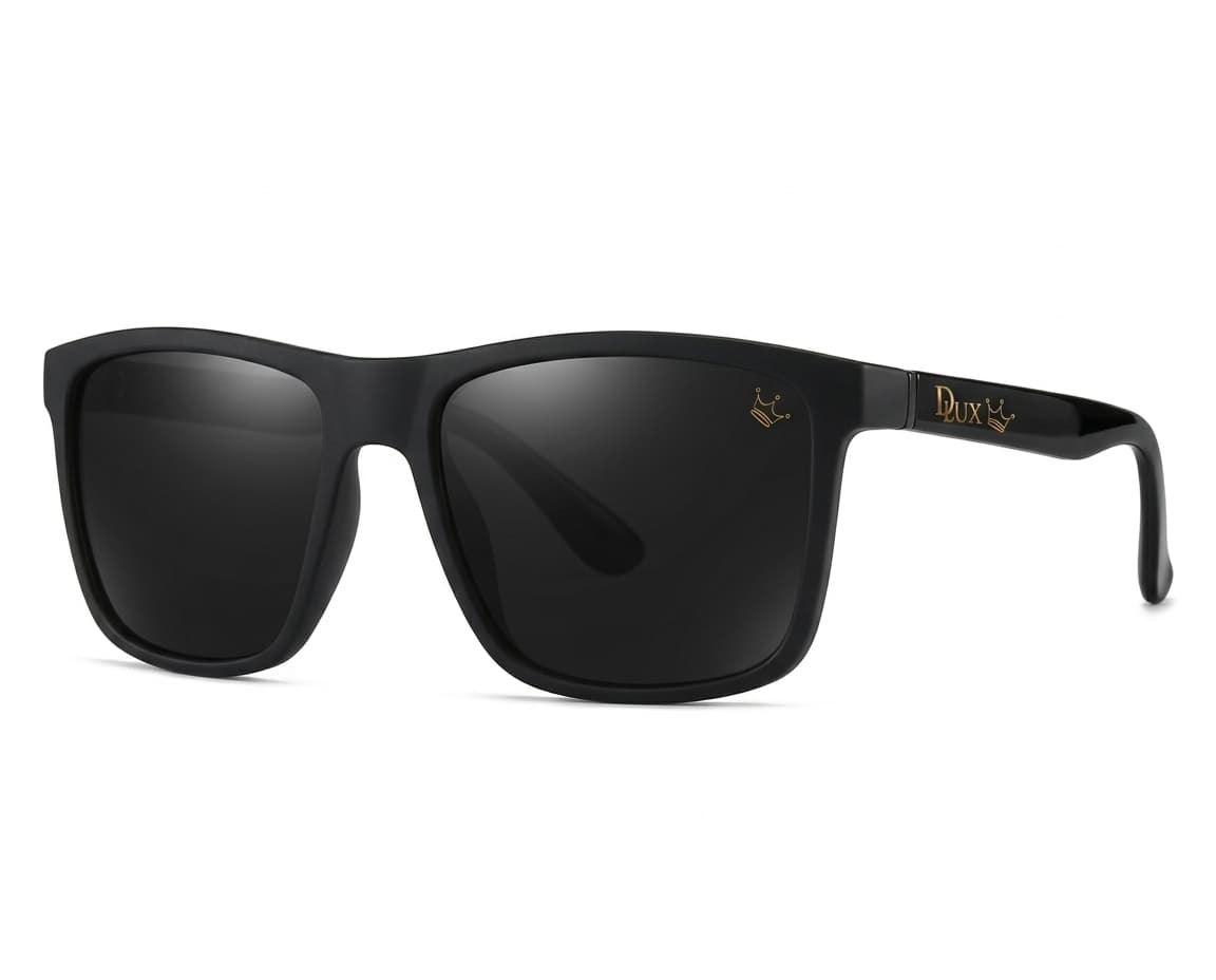 D·LUX The Crown Sunglasses Matte Black · Gold Crown · UV400