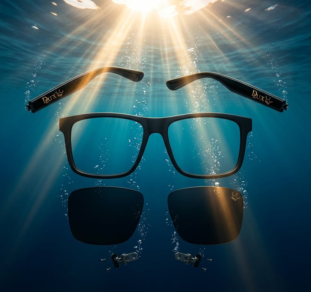 D·LUX The Crown Sunglasses Matte Black · Gold Crown · UV400